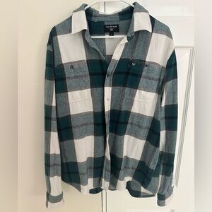 Men’s Teal and White True Religion Flannel